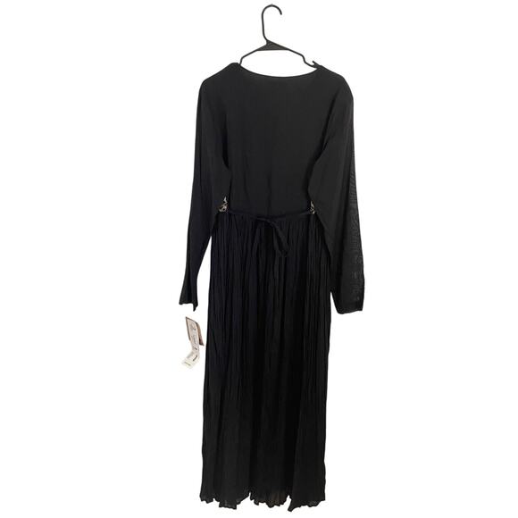 Karavan Boho Maxi Dress XL NWT Sheer Sleeves Gold Embroidery India Festival Goth - Picture 2 of 12